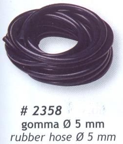 benzine slang rubber zwart diam. 5mm, lengte 5meters