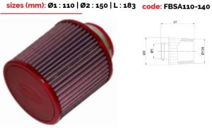 Universeel conisch filter BMC Single Air Carbon top 110mm