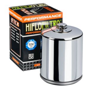 Filtre à huile HIFLOFILTRE chrome Racing